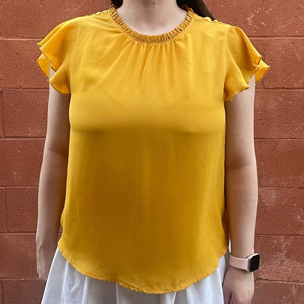 Mustard Yellow Short Sleeved Blouse